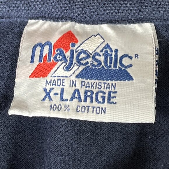 Majestic Men's Polo Shirt NFL Denver Broncos Navy Cotton Size XL - 1990’s - Picture 7 of 9